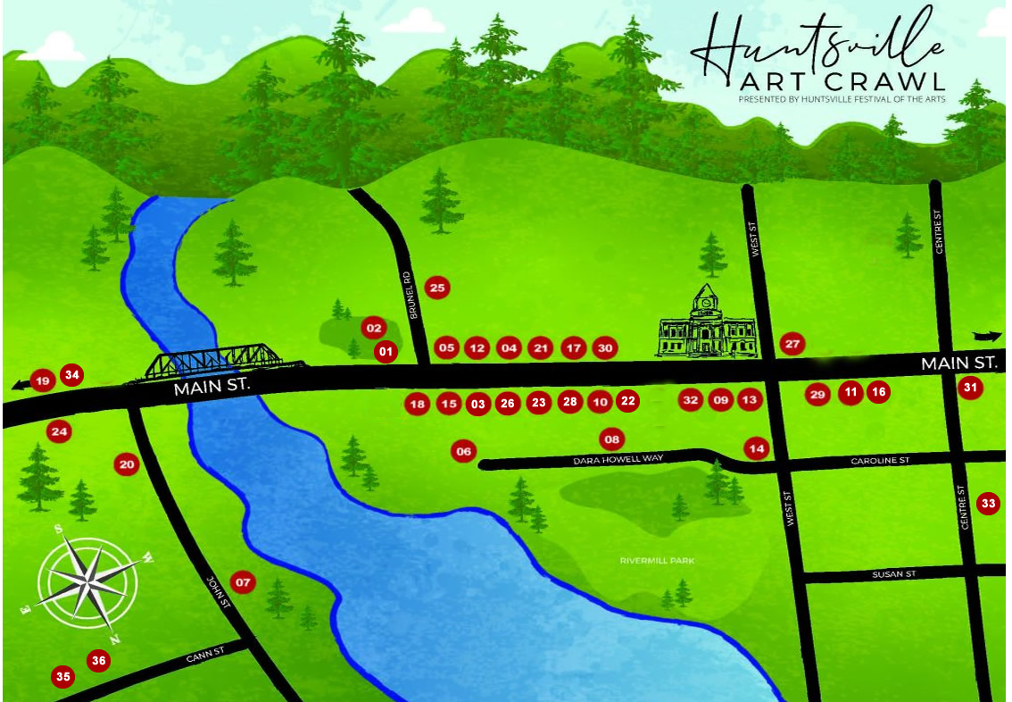 Huntsville Art Crawl Map