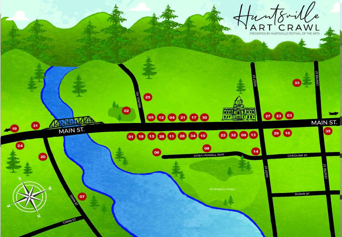 Huntsville Art Crawl Map