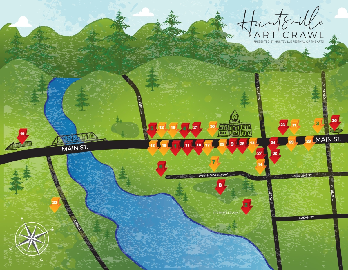 Huntsville Art Crawl Map